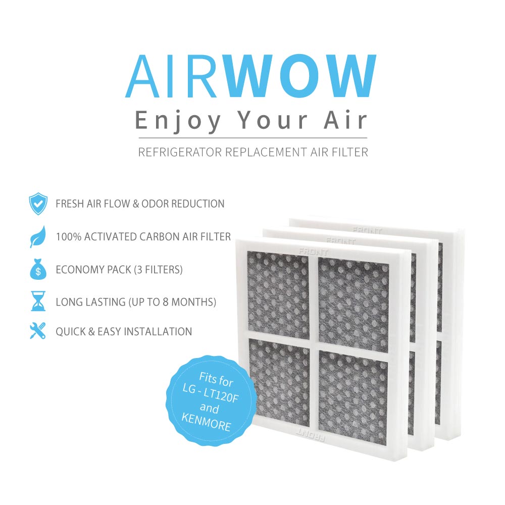 thumbnail image 2 of 12-Pack Refrigerator Air Filters - Replacement For LG LT120F, Kenmore 469918 & More 2 of 5
